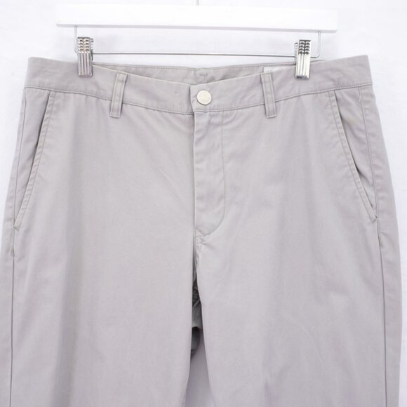 Bonobos Gray Straight Fit Cotton Chino Pants Mid Rise Flat Front 34/34 Tag 33/34 - Picture 2 of 7